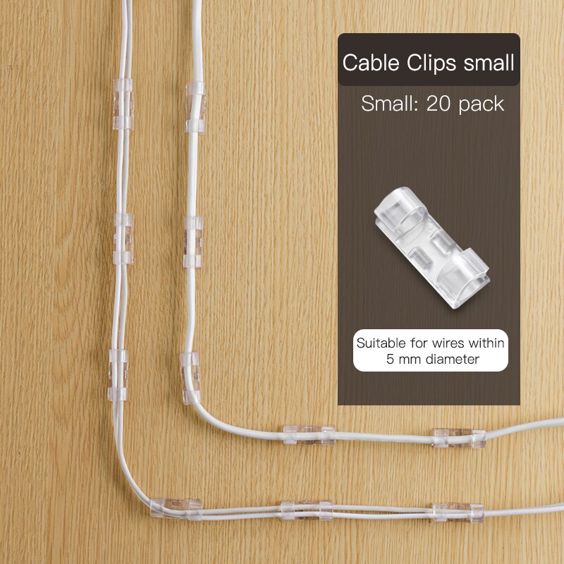 Fijador de enchufe sin perforaciones, adhesivo de pared para organizar tu hogar, cables, fijar enchufes y regletas, soporte: Cable Clips small
