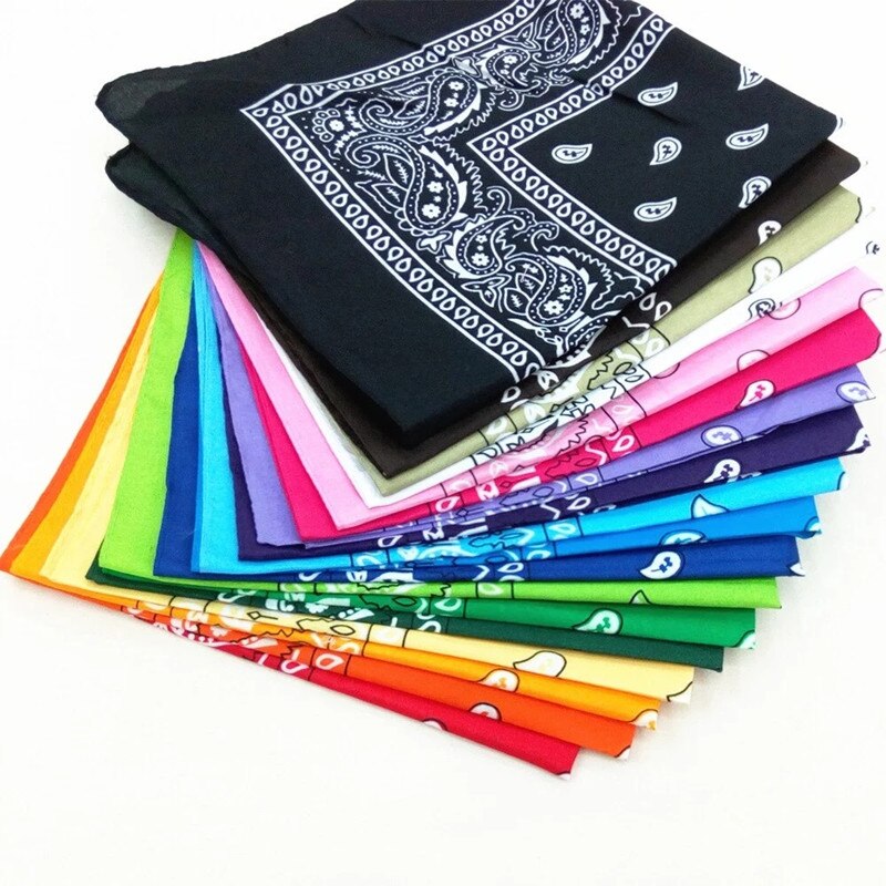 Women Cotton Bandana Scarf Square Female Bandanas 55cm*55cm Headwear Rock Girls Head Scarf Headbands Hair Accessories