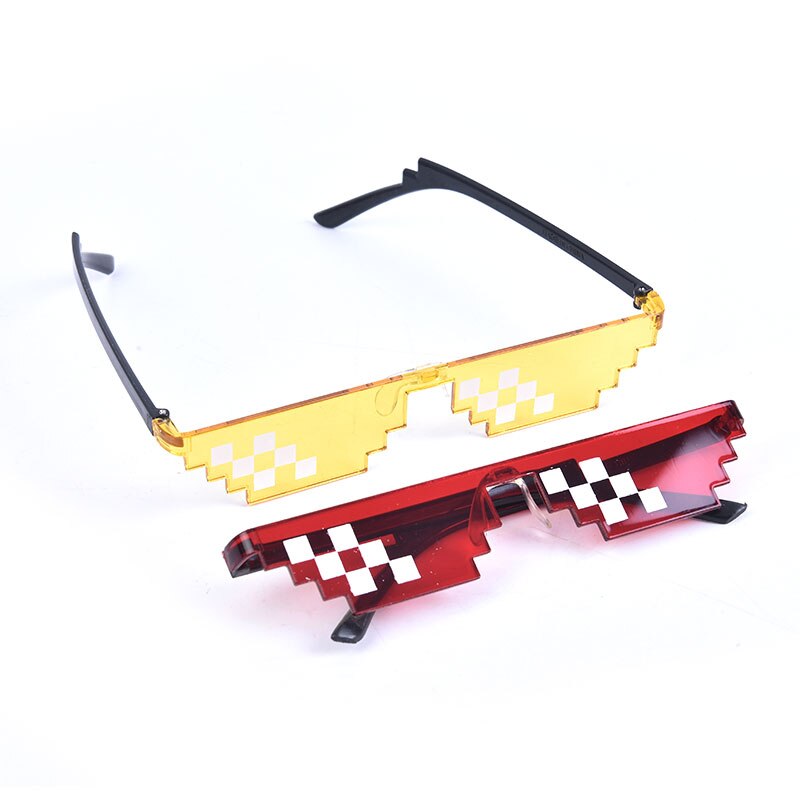Men Women Pixel Glasses Mosaic Glasses Sunglasses Trendy Cool Party Funny Vintage Shades Eyewear