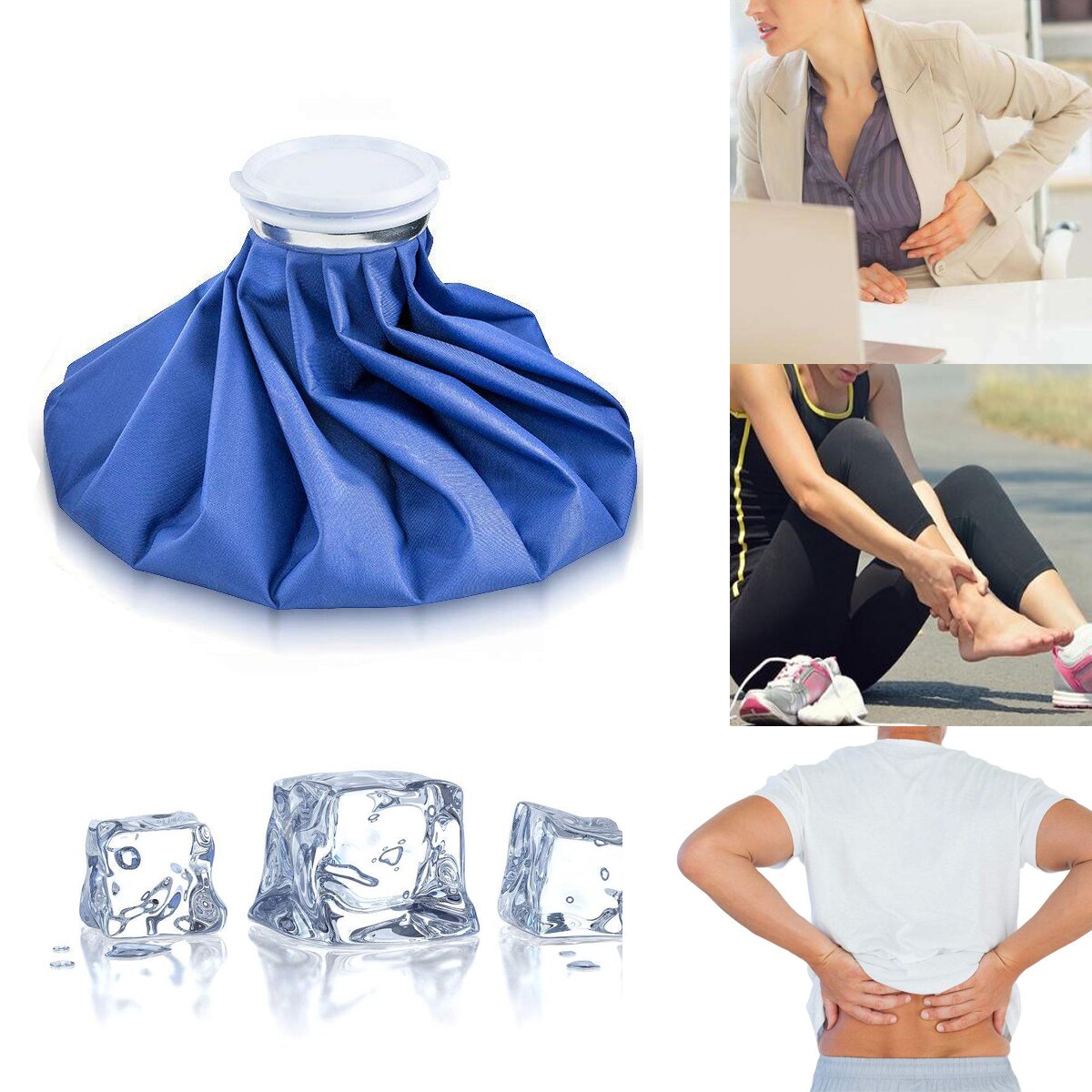 ABDB-Ice Bag Packs - Set of 3 & Cold Reusable Ice Bags, Instant Relief From Pain And Swelling - Flexible to Perfect