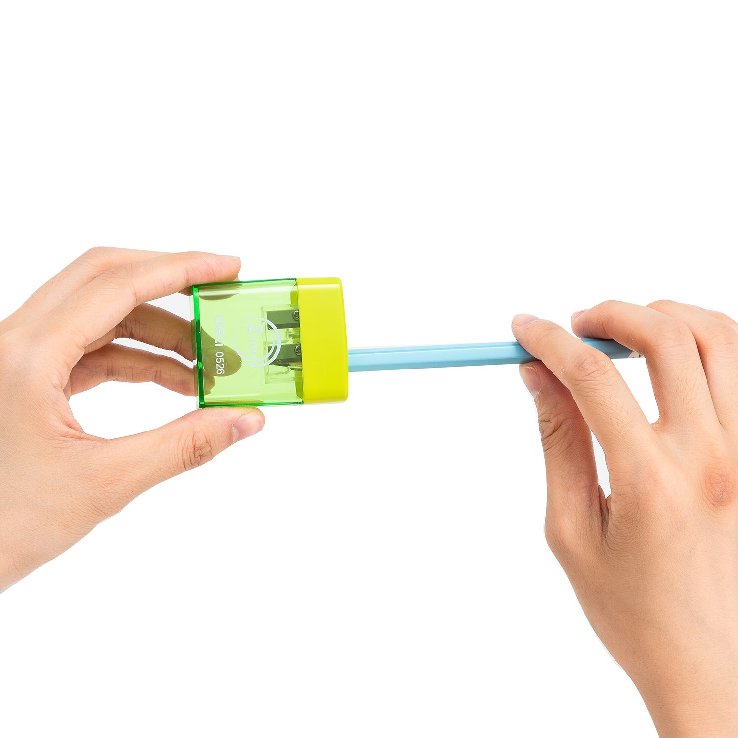 Deli Small pencil sharpener pencil cutter 1 and 2 Hole cute container knife smooth sharpening school supplies stationery