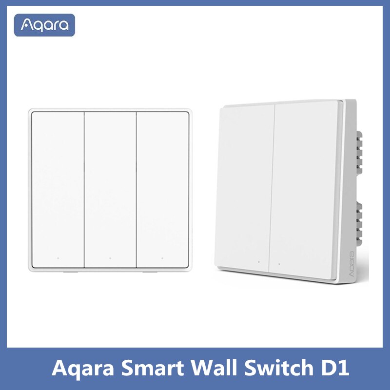 Xiaomi-Interruptor de pared inteligente Aqara D1 Zigbee, interruptor de luz con tecla de Control remoto inalámbrico, cable de fuego neutro, botón Triple para casa inteligente