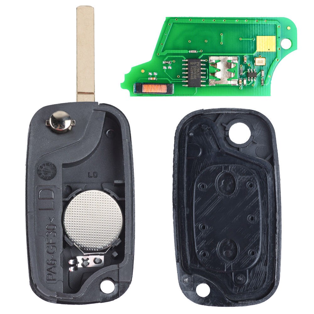 KEYECU – clé télécommande de remplacement à 2 boutons, 433MHz, pour Renault Clio 3, Kangoo, Master,Twingo, Modus P/N: 1618477A, PCF7961