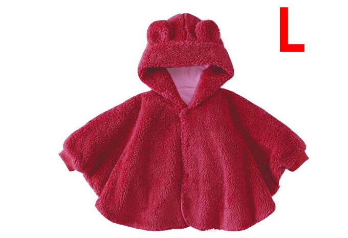 IYEAL Baby Cotton Bear Cloak Baby Winter Cloak Infant Baby Outwear Newborn Baby Shawls Jacket Red Cloak: Red L