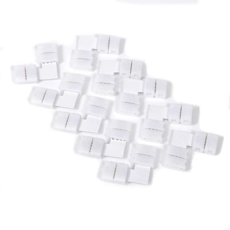 4pin Soldeerloze Clip-On Connector 10 Mm Voor 5050 Led Strip Licht L-Vorm Cn Handige Adapter