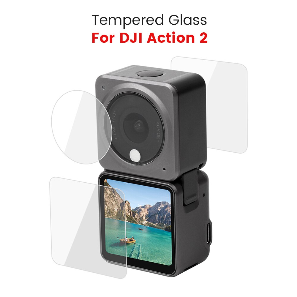 Dji Action 2 Screen 9H Gehard Glas Lens Beschermende Film Protector Cover Case Voor Dji Action 2 Sport Camera accessoires