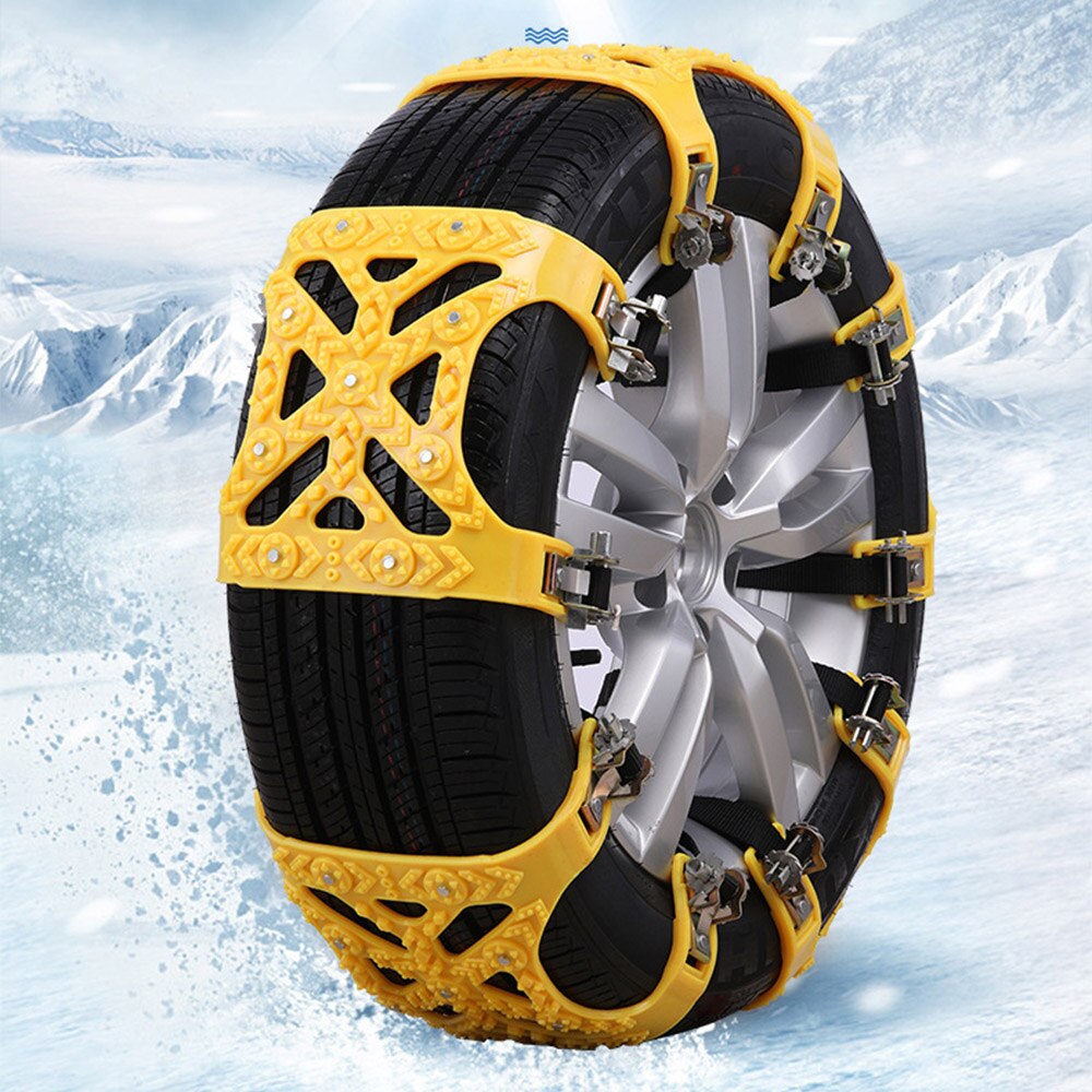 Yellow 1PCS Safe PU Snow Chains Universal Car Suit Tyre Automobile Tire Safety Chains Snow Mud Ground Anti Slip for SUV Off-road