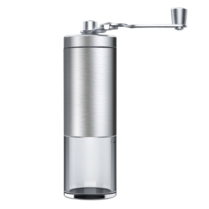 Portable Wood Grain Hand Manual Coffee Grinder Silver Stainless Steel Coffee Bean Burr Mill Hand Crank Aeropress Espresso Grinde: 1