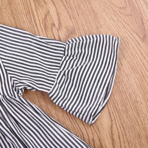 Striped Top Baby Kids Girl Infant T-shirt Tops Jumpsuit Cotton Clothes Outfits 0-18M