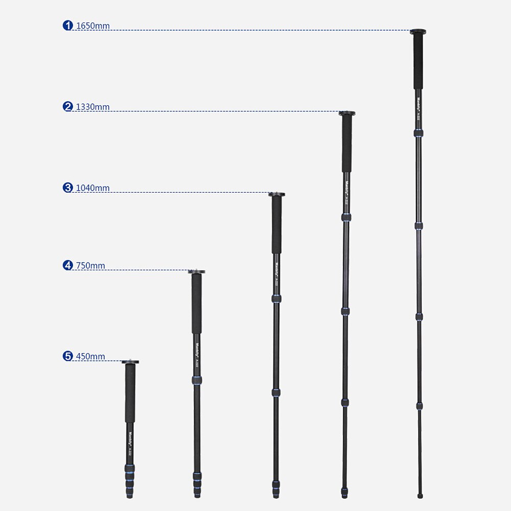 Andoer-cámara telescópica ajustable portátil de aleación de aluminio, monopié para videocámara, monopié, monopié, palo para caminar para Nikon y Canon