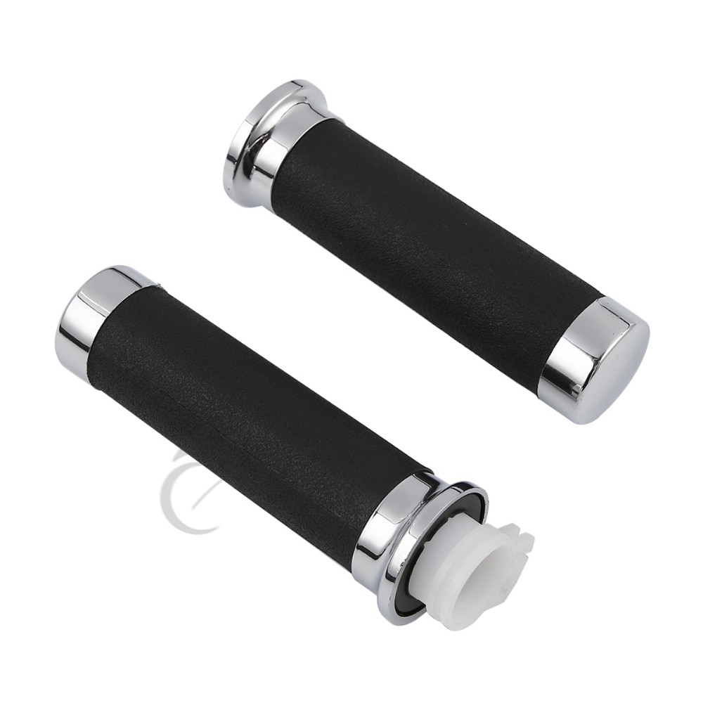 1" (25mm) Soft Rubber & Plastic Hand Grips Handle bar For Harley Honda Yamaha