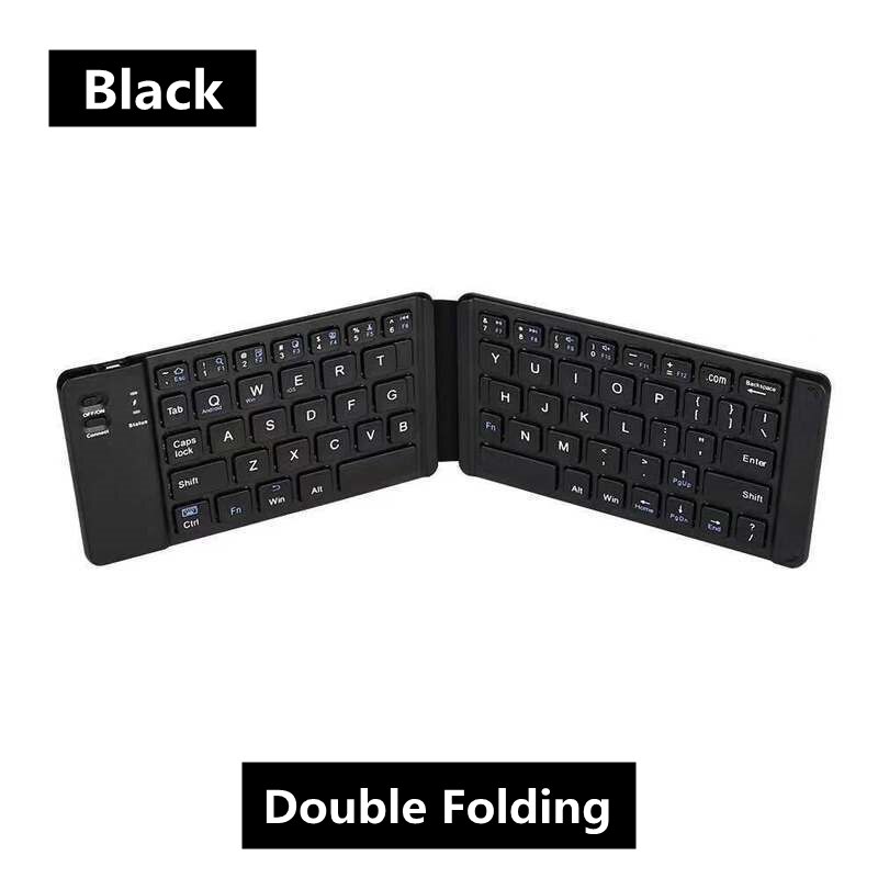 YelWong Mini Foldable Keyboard Portable Touchpad Bluetooth 3.0 Wireless Keypad for Windows Android ios Tablet iPad iPhone Xiaomi: 2 Folding Black