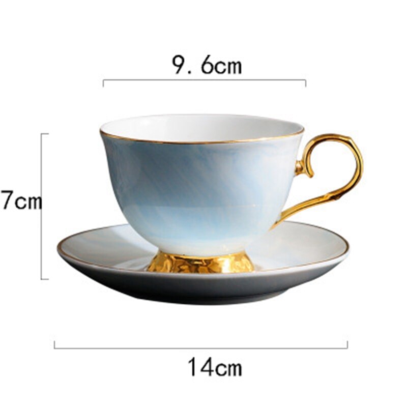 Marble Phnom Penh Ceramic Coffee Cup and Saucer Set Afternoon Tea Cup Lovers