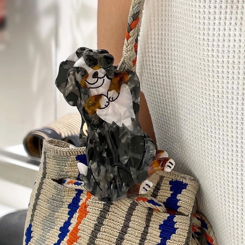 Nowy francuski Cute Animal Dog Cat octan klips do włosów Shark Claw szpilka Fashion Party akcesoria na głowę dla kobiet dziewczyn HANGZHI 2021