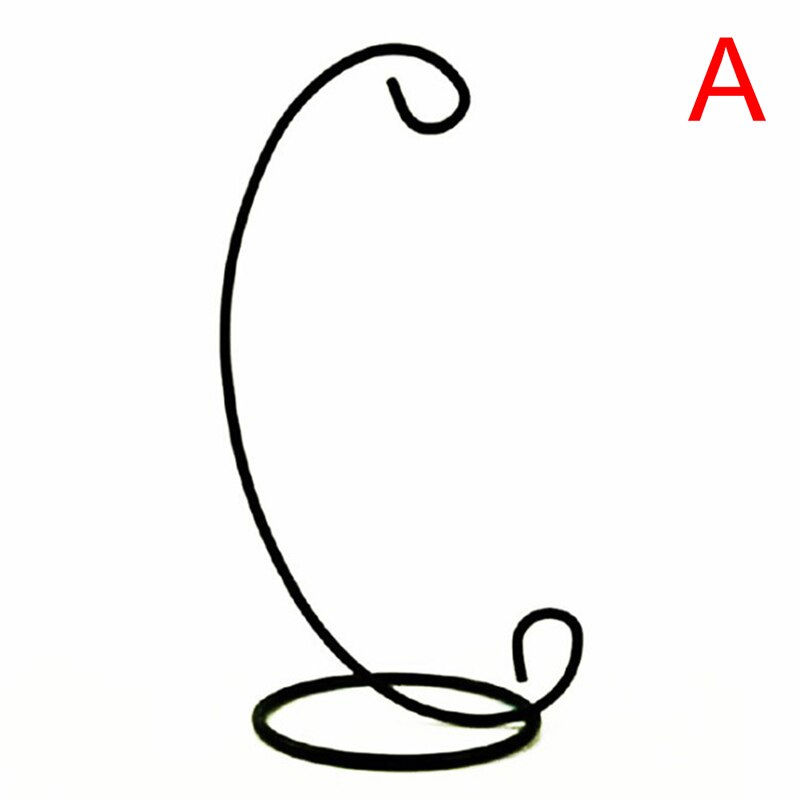 Heart/Moon Shaped Iron Hanging Holder Plant Glass Vase Stand Micro Landscape Decoration Bottle Holder ~: A