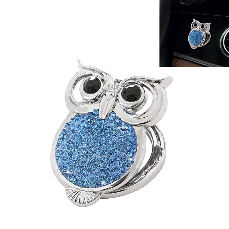 Auto Push Start Knop Cover Motor Stop Crystal Rhinestone Ring Embleem-Sticker Auto Interieur Accessoires Voor Tieners 37JE: Light blue