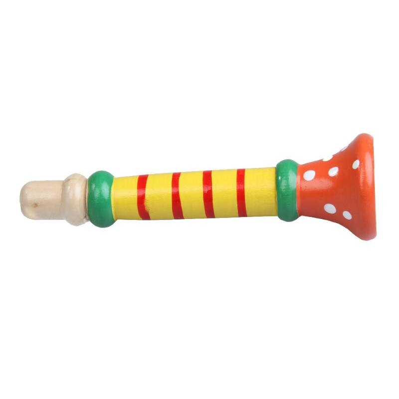 Farverig træblokfløjte pædagogisk trompet buglet hooter bugle pædagogisk legetøj ugiftigt smagløst børn musik leg
