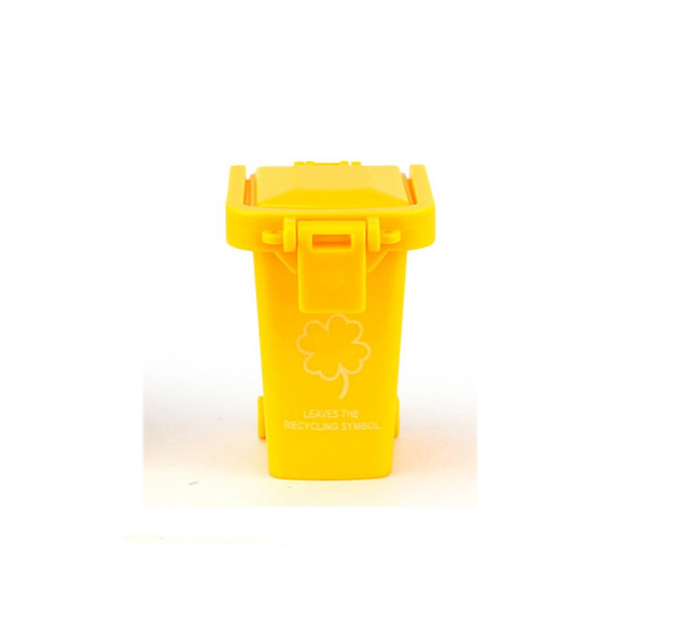 Mülleimer Spielzeug Müllwagen Dosen Straßenrand Fahrzeug Behälter Spielzeug Kind Simulation Möbel Miniatur küche DollhouseToys: Gelb