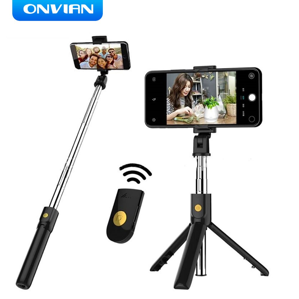 Onvian 3 in 1 Mini Wireless Bluetooth Selfie Stick With Shutter Remote Tripod For Phone Monopod For iPhone Huawei Samsung Oneplu