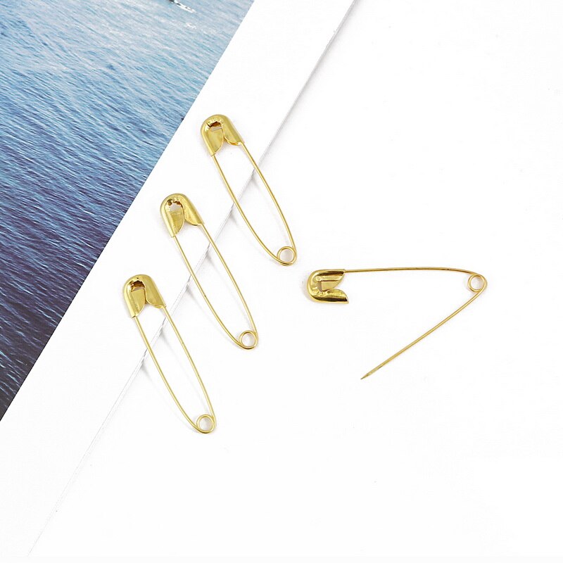 100pcs 50pcs Gold Silver Safety Pins DIY Sewing Tools Stainless Steel Needles Large Safety Pin Small Brooch Apparel Accessories: Gold  8x38mm / Quantity 100pcs