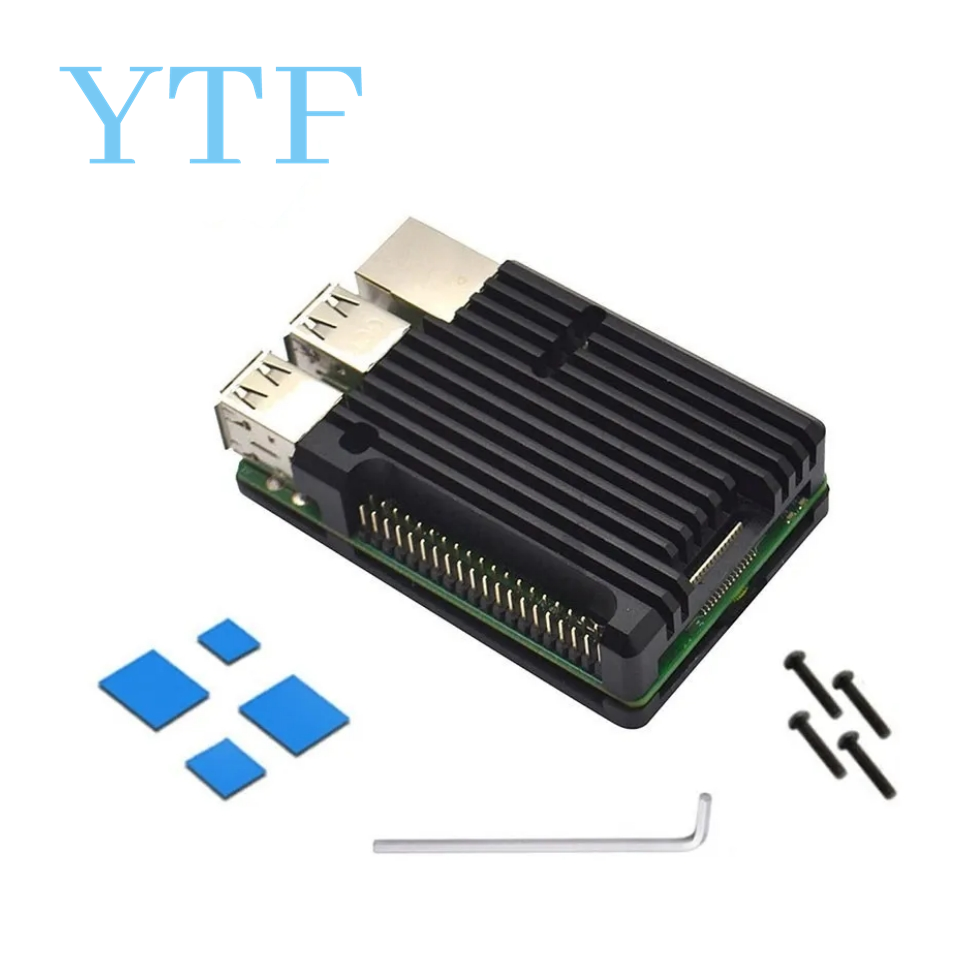 1 zestaw podwójny wentylator układ chłodzenia moduł z radiatorem dla Raspberry Pi 4B 3B + Model + (Plus)