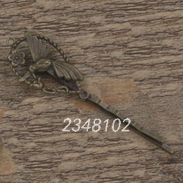 10 stks Vintage Bloem Motief Vogel Haar Sieraden Charm Vrouwen Haarspeld Haarspeld Woord Map Hairclips Haarspeldjes Retro Haar Dragen: Antique Bronze