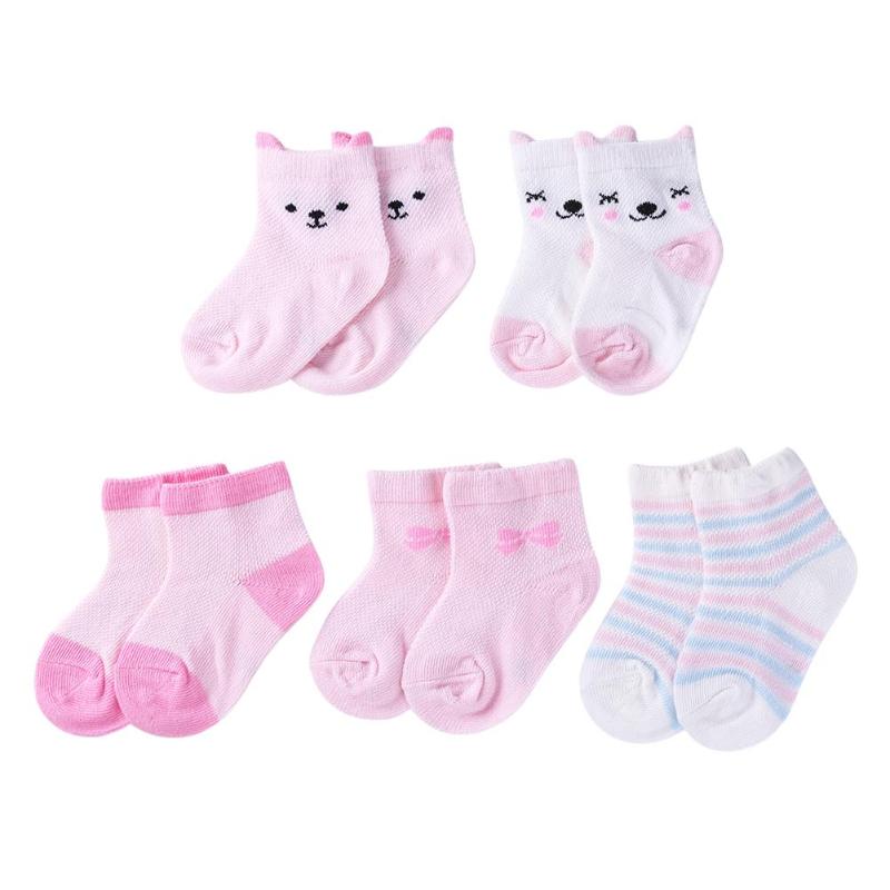 5pairs/Lot Cartoon Toddlers Kids Socks Cute Baby Boys Girls Cotton Socks cute animals shape socks for baby feet care