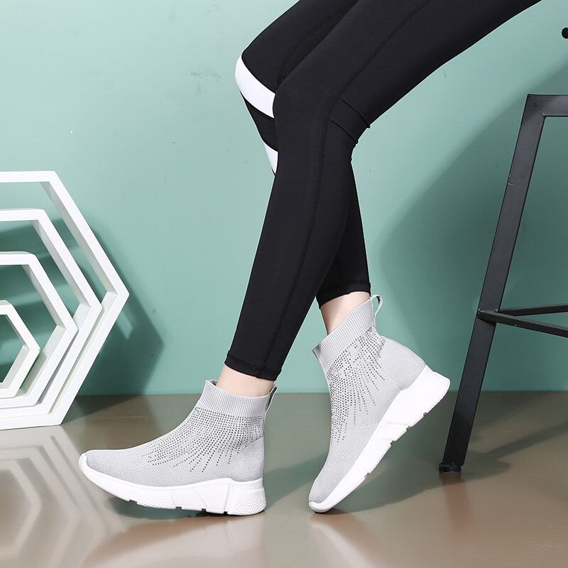 Sneakers kvinder dansesko moderne tango komfortable fitnesssko sport blød bund sko lette til damer sort grå