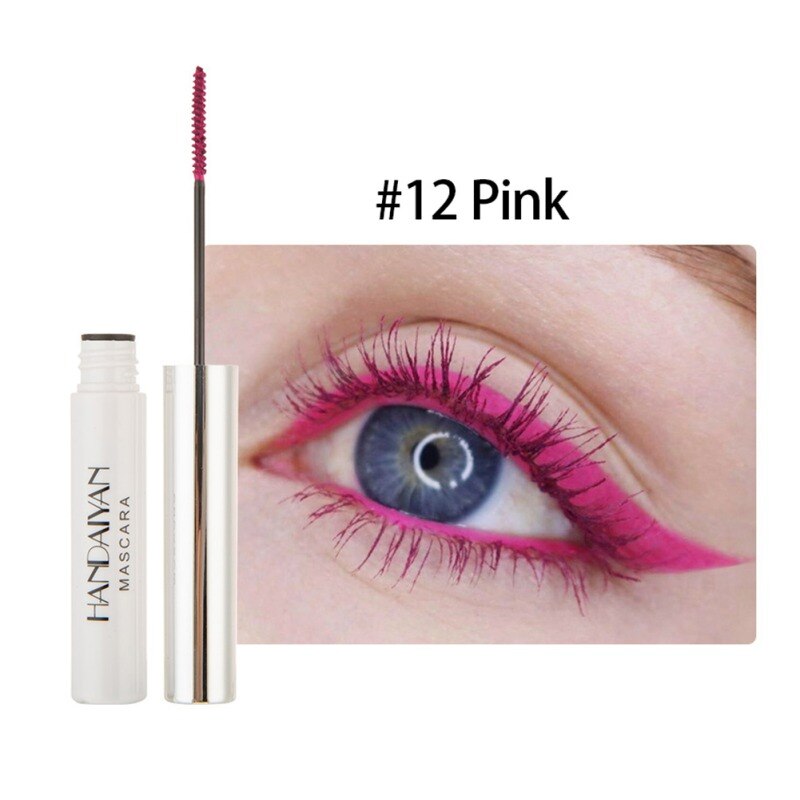 Blå grøn rød lilla sort hvid blæk mascara hurtigtørre øjenvipper krølle forlængelse makeup vandfast mascara øjenvipper: 12