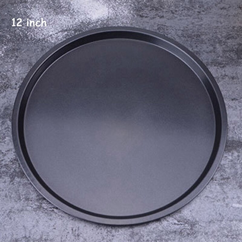 1pc Pizza Plate Pan 9/10/11/12/14 inch Round Shallow Dish Pizza Pan Carbon Steel Non-stick Pizza Pies Mold DIY Baking Tray Mould: 12 inch