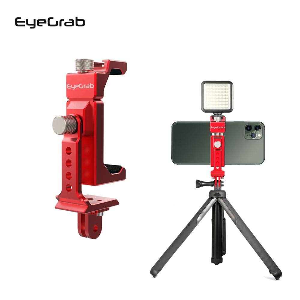 Eyecrab Noir En Métal de de Support de Trépied De Téléphone Caméra de Diffusion Support Réglage Sport Caméra Adaptateur Porte-Agrafe Vertical D40: Rouge