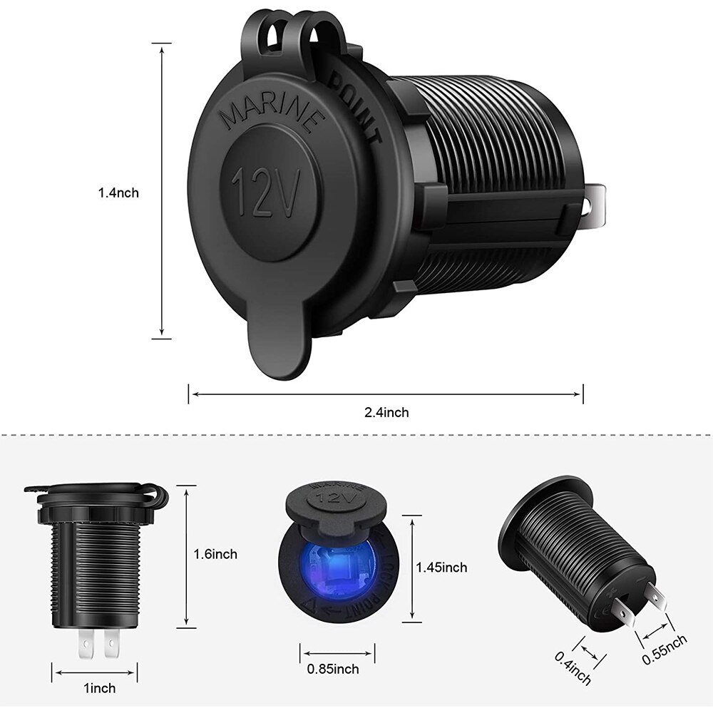 12V Sigarettenaansteker Waterdicht Stofdicht Auto Boot Motorfiets Tractor Stopcontact Bakje Auto Accessoires
