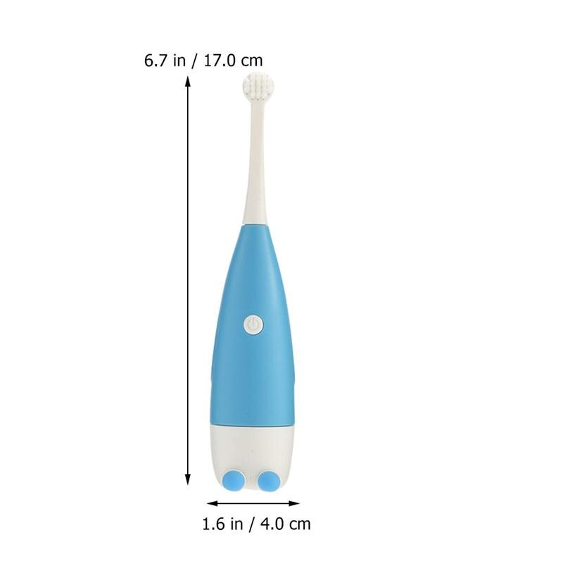 1pc Kinder Elektrische Zahnbürste Mit Zahnbürste Kopf Entzückende Kinder Zähne Pinsel Reinigung Pinsel Blau Farbe
