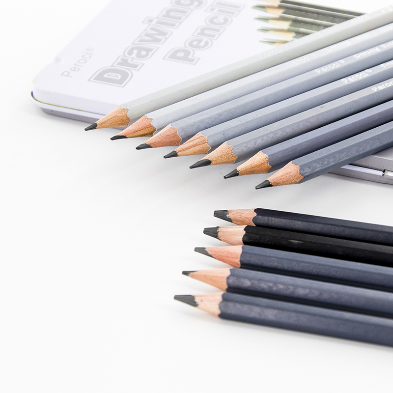 Premium 12/14/37pcs Graphite Drawing Pencils Sketch Set Kit 4H-12B Sketch Pencil 16 Sheets Sketch Book Writing Art Supplies