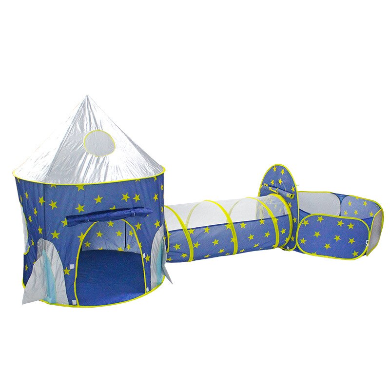 Kids Tent House Play Toys Tunnel Crawling Playhouse Castle Portable Children Ocean Ball Pool Pit Baby Folded Indoor Outdoor Game: 3pcs