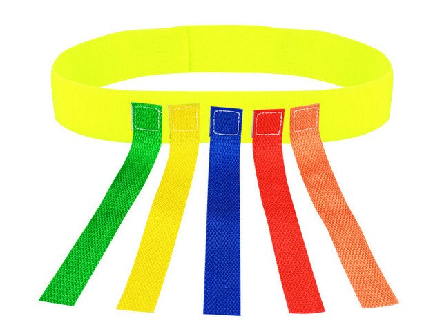 2Pcs Kids Outdoor Funny Game Vest Training Equipment Toys For Children Adult Boys Girls Teamwork Sport Game Toy: Yellow 5 Tails