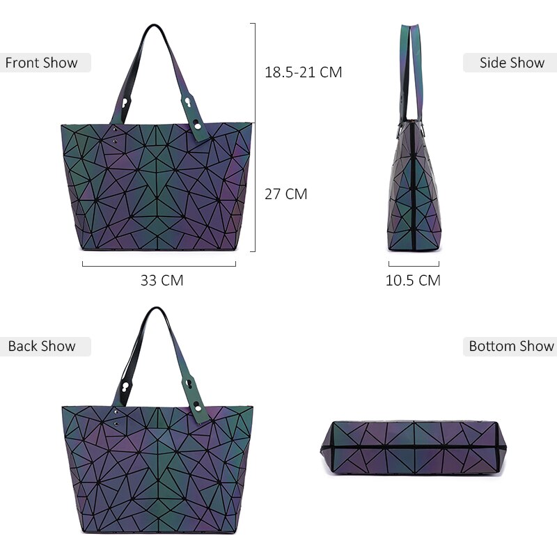 Lovevook frauen handtaschen tasche set umhängetaschen für frauen Geometrische leucht schulter tasche weibliche geldbörse und brieftasche Tote tasche