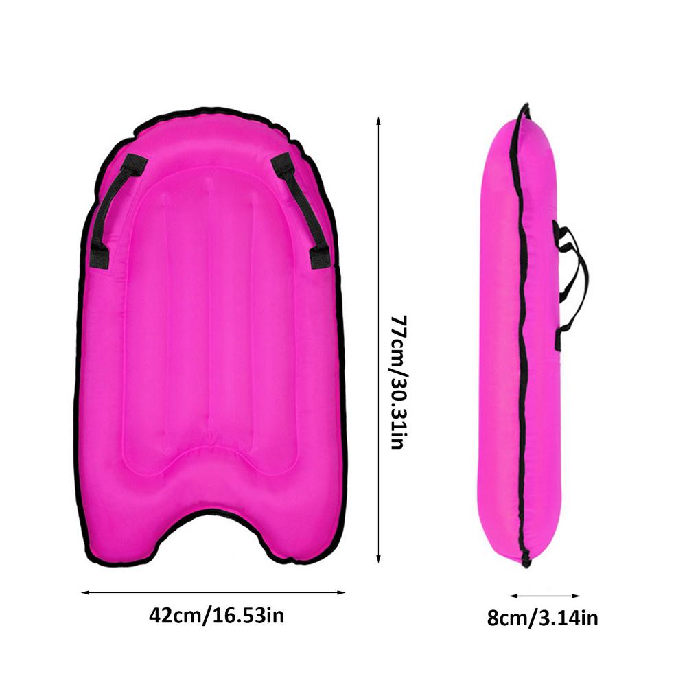 PortableInflatable Surfboard Solid Color Buoy Kickboard With Handle Foldable Surfboards Swimming Pool Beach Floating Mat