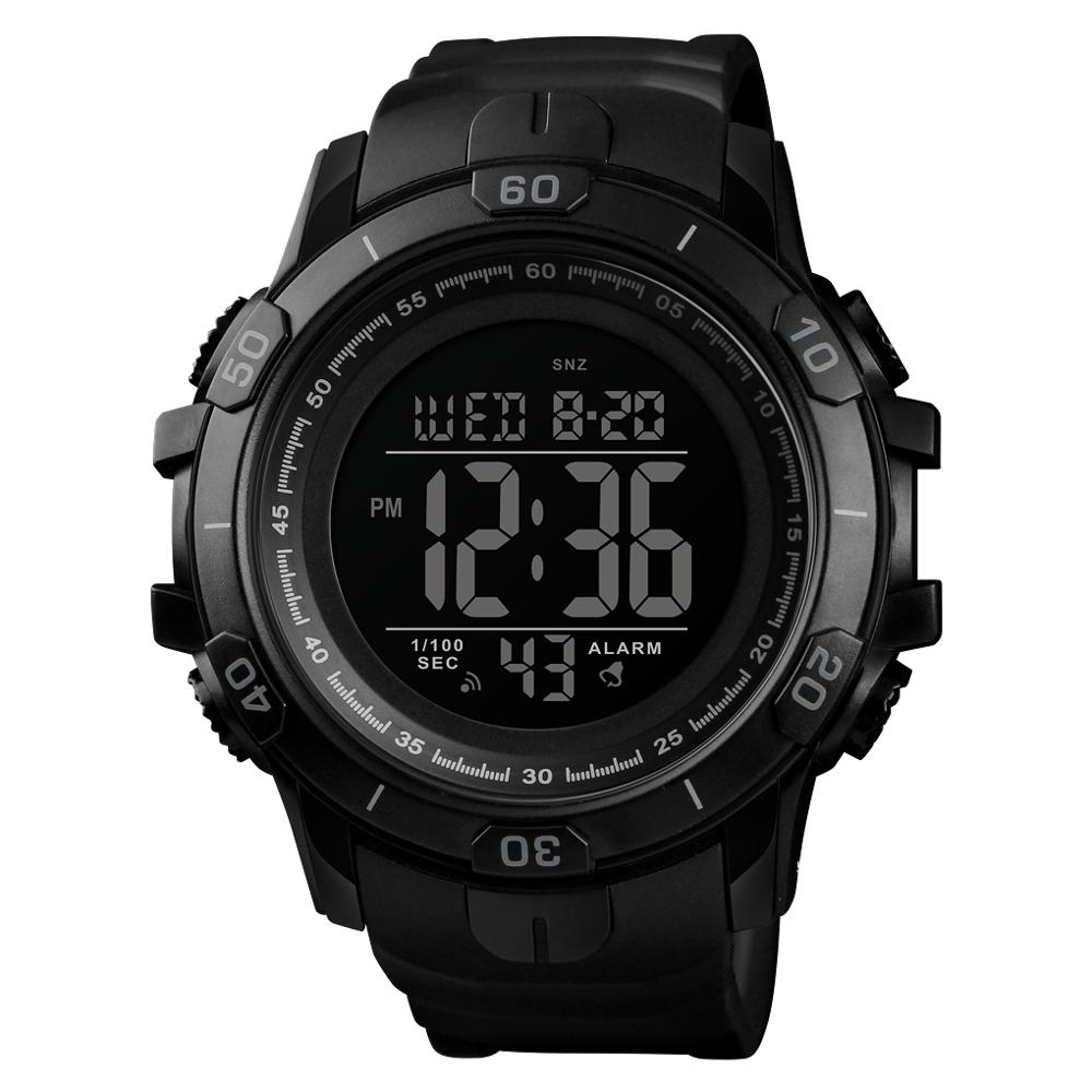 Skmei digitaal horloge voor heren led sport polshorloges waterdicht lichtgevende wekker aftelhorloge herenhorloges montres homme: Zwart