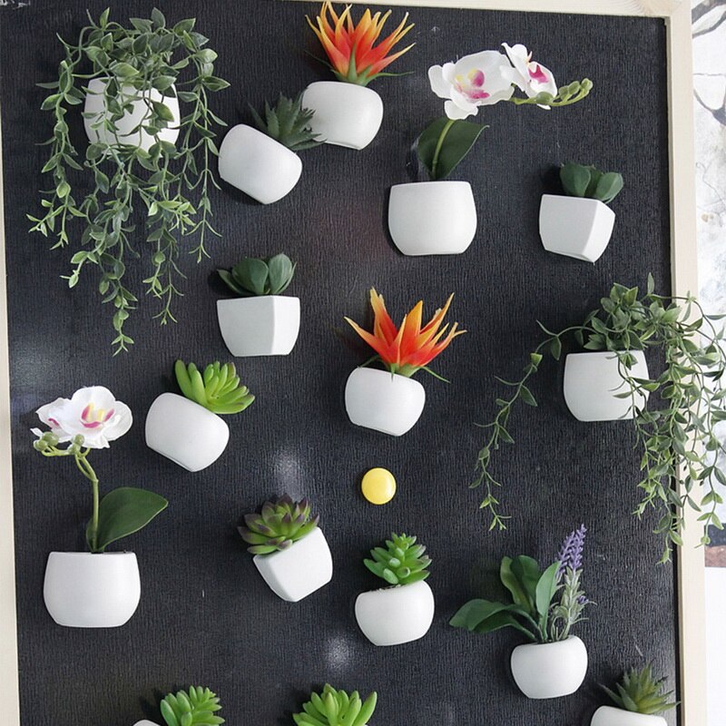 3d nevera pegatina magnético planta suculenta adhesivo con imán para nevera ramo flor nevera maceta pegatina de planta para casa decoración de la pared