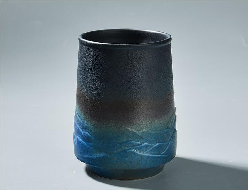 Unik udsøgt kinesisk klassisk stil keramisk kop hjemmekontor krus kaffekop stor øl krus kunst tryk creme flaske