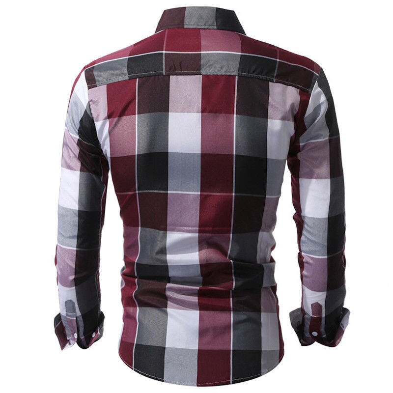 Newest Men Plaid Shirts Autumn Long Sleeve Casual Shirts For Men Slim Fit Youth Men Shirts Plus Size