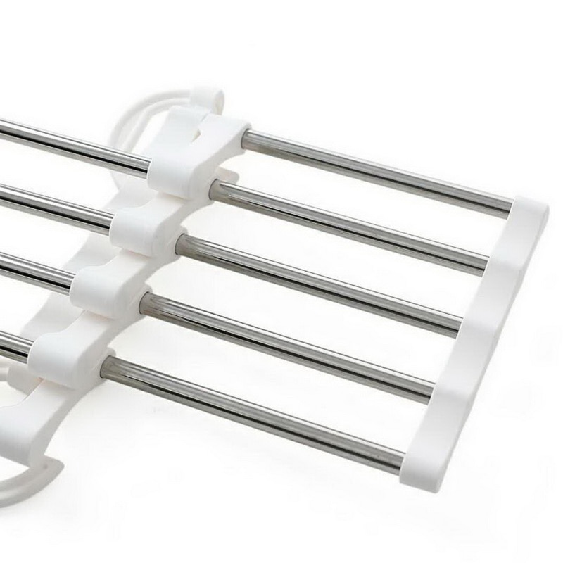 5 In 1 Rvs Magic Broek Rack Multi-layer Magic Multifunctionele Hanger