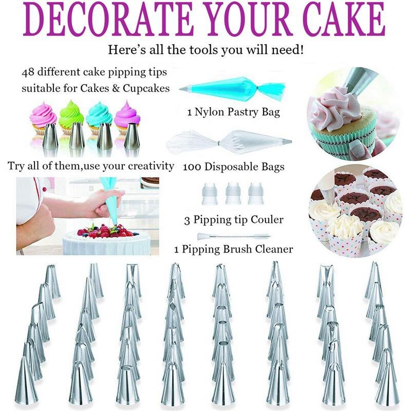 164Pcs Diy Multi-Function Cake Decorating Kit Cake Turntable Set Pastry Tube Fondant Tool Cake Kitchen Dessert Tools