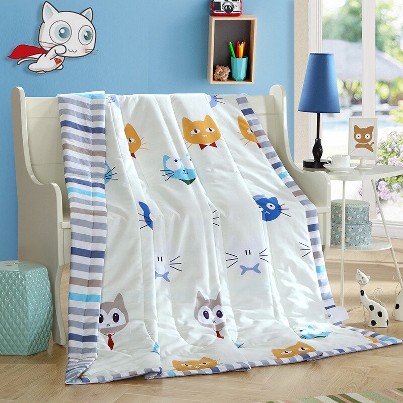 rainbow balloon cartoon children quilted bedspread throws queen full bed size bed linen: THshishangmika / 200x230cm