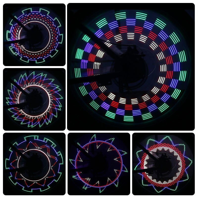 Fietsen Visuele Waarschuwing Trendy Light Rgb Kleurrijke Leds Fietswiel Lamp Bike Spoke Signaal Lantaarn Multi Patronen Op/Off schakelaar