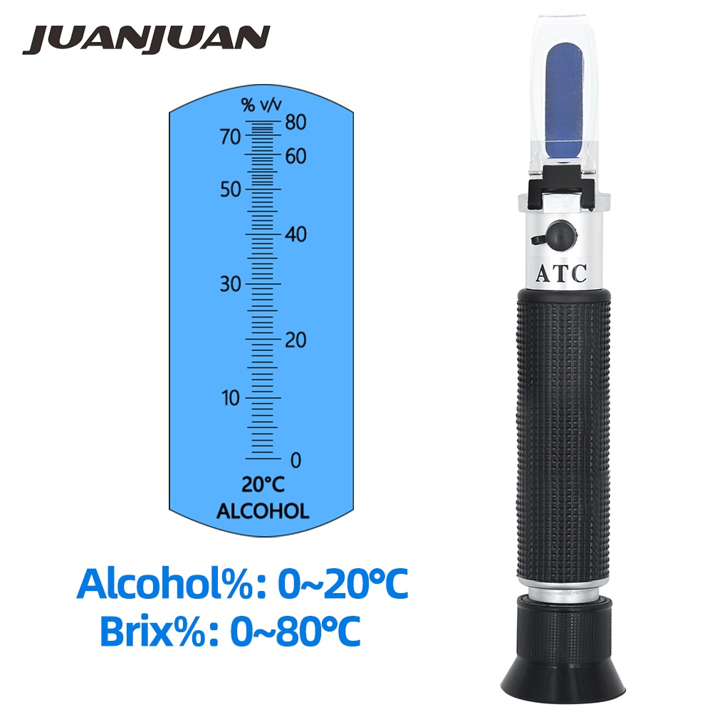 Wine concentration detector of liquor tester refractometer 0-80% alcoholo meter oenometer 38% off