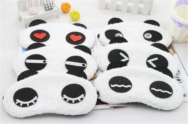 Leuke Gezicht Wit Panda oogmasker Slaapmasker Shading Slaap Katoen Goggles slaapmasker Blindfold Eye Cover gezondheidszorg Make-Up set