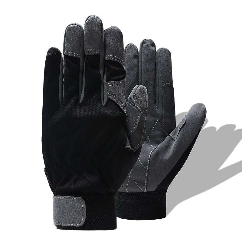 QIANGLEAF Mikrofaser Arbeit Handschuhe draussen Bauernhof Reiten Sport Sommer Atmungs Schwarz Hand Sicherheit Schutz Handschuh 6490