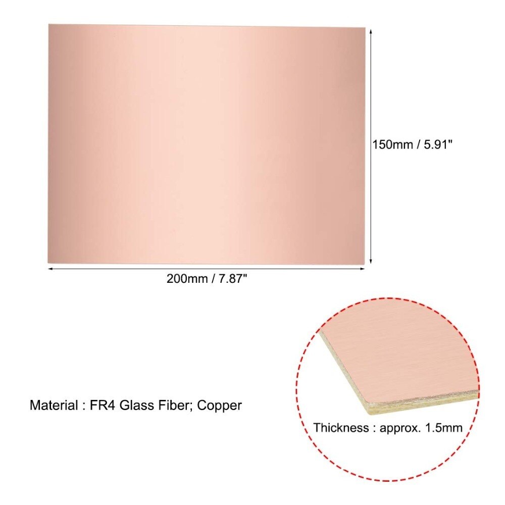 1 PCS 200x150mm Single-Sided Copper Clad Laminate PCB Circuit Board FR4 1.5mm Thickness DIY Prototyping PCB Board